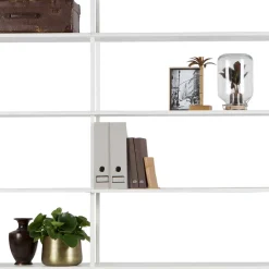 Wohnen Büro-Raumteiler*197x220x31 Regal aus Stahl & Holz in Weiß - Leyma