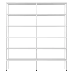 Wohnen Büro-Raumteiler*197x220x31 Regal aus Stahl & Holz in Weiß - Leyma