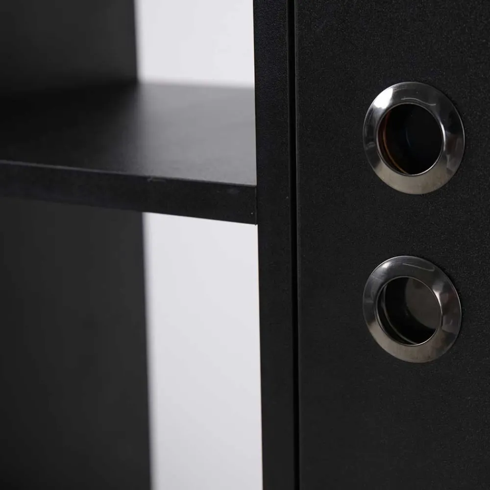 Wohnen Esszimmerregale|Regale*73x154x44 Regal in Schwarz & Pinie - Montpa