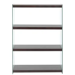 Wohnen Braune Möbel|Glasmöbel*83x113x30 Regal in Walnussfarben MDF - Ucera