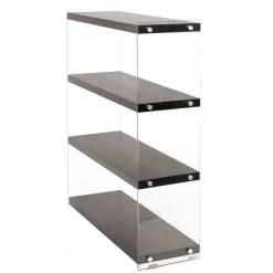 Wohnen Braune Möbel|Glasmöbel*83x113x30 Regal in Walnussfarben MDF - Ucera