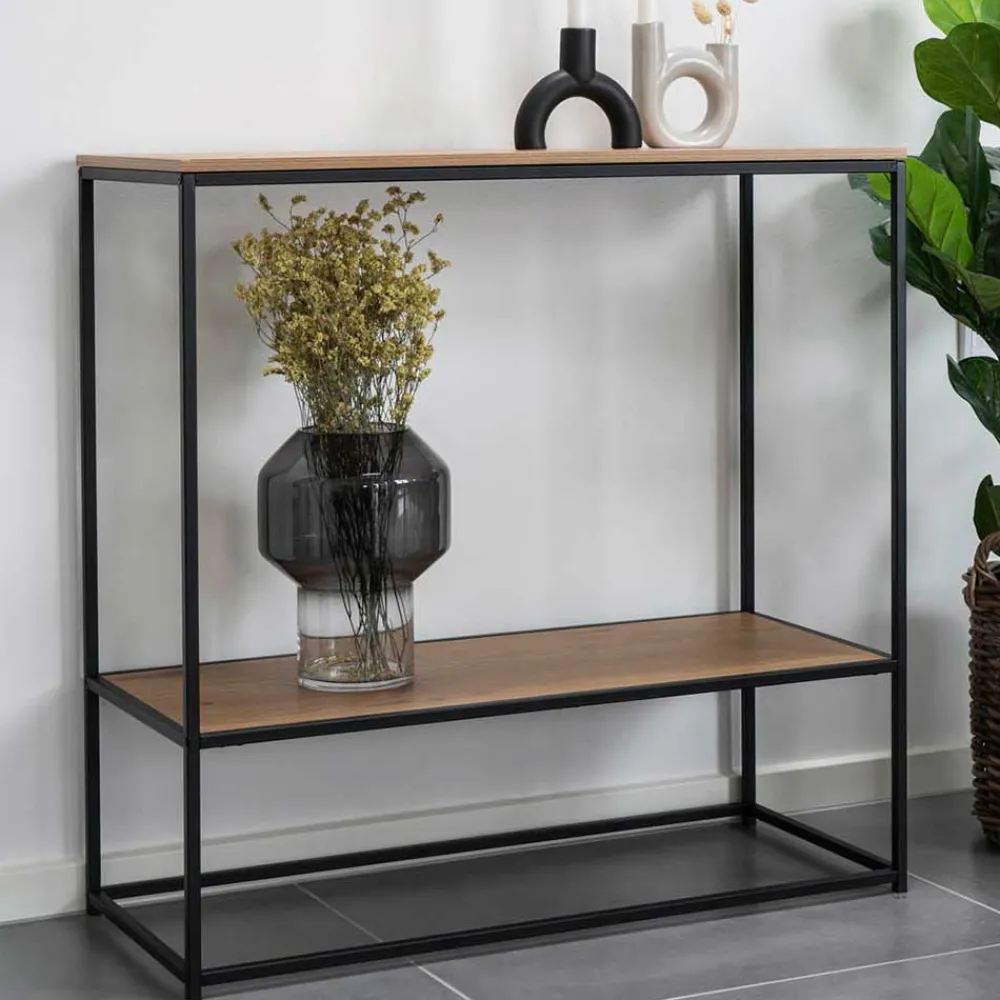 Wohnen Telefontische*80x80x36 Regal Konsolentisch in Eiche Optik - Genyna