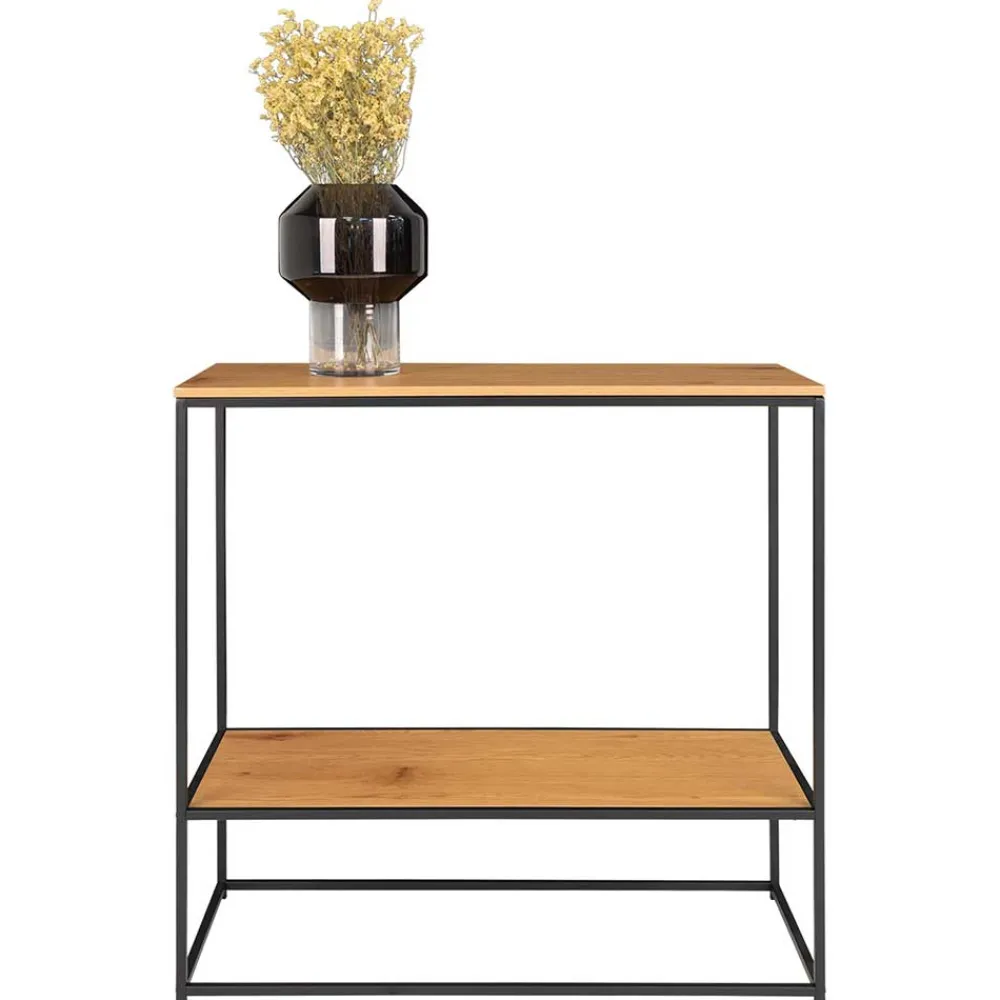 Wohnen Telefontische*80x80x36 Regal Konsolentisch in Eiche Optik - Genyna