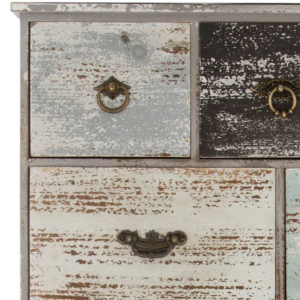 Wohnen Esszimmerregale|Regale*58x69x15 Regal mit 7 Schubladen & 3 Haken - Jaypur