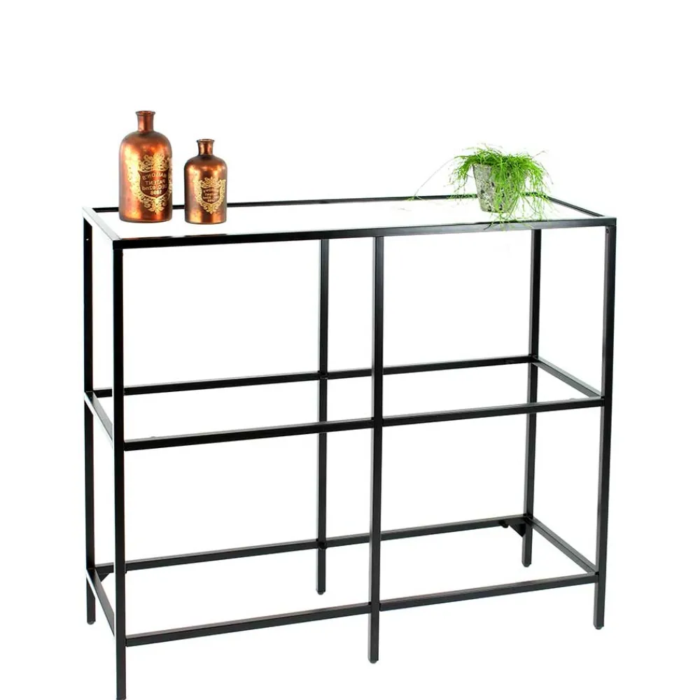 Wohnen 100x93x36 Regal mit drei - Glasablagen