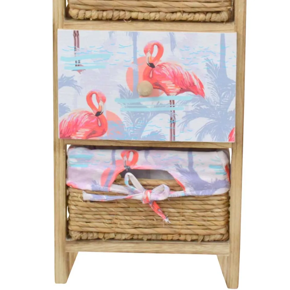 Wohnen Rattanmöbel|Nachttische*30x74x30 Regal mit Schubkästen & Körben - Scando