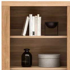 Wohnen Naturholzmöbel|Esszimmer-Vitrinen*70x141x40 Regal mit Türfach in Eiche - Nelenia