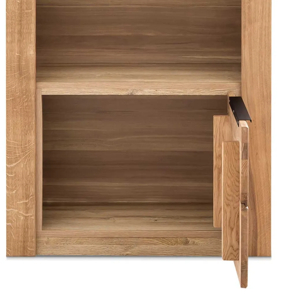 Wohnen Naturholzmöbel|Esszimmer-Vitrinen*70x141x40 Regal mit Türfach in Eiche - Nelenia