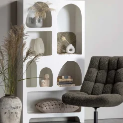 Wohnen Wohnzimmer-Regale|Retro Möbel*95x180x32 Retro Design Regal in Weiß - Tom