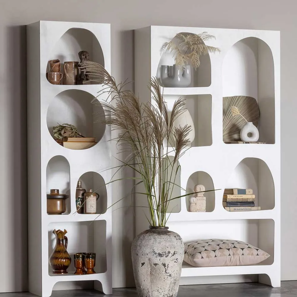 Wohnen Wohnzimmer-Regale|Retro Möbel*95x180x32 Retro Design Regal in Weiß - Tom