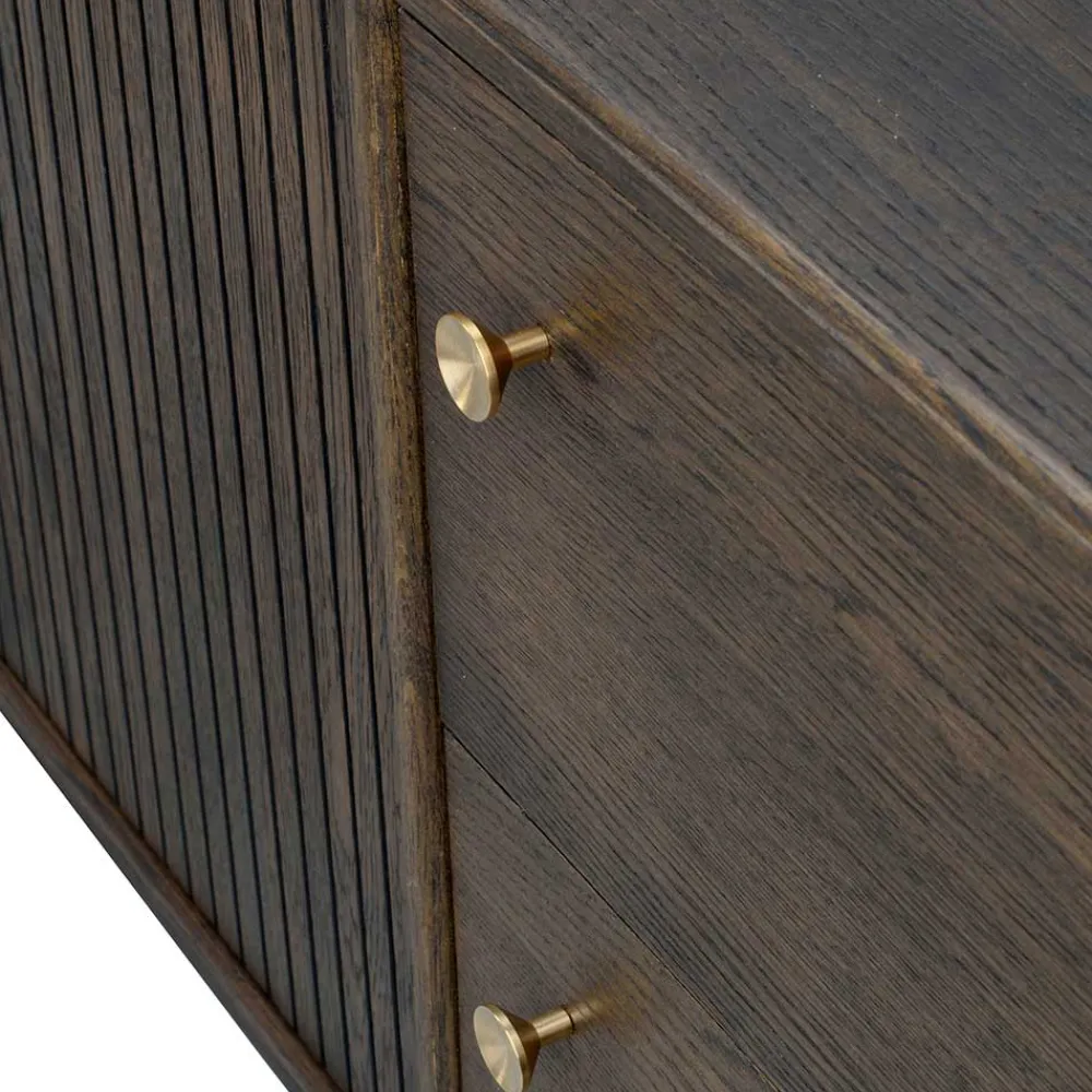 Wohnen 160x75x42 Retro Design Sideboard in Eiche dunkel - Cuzliav