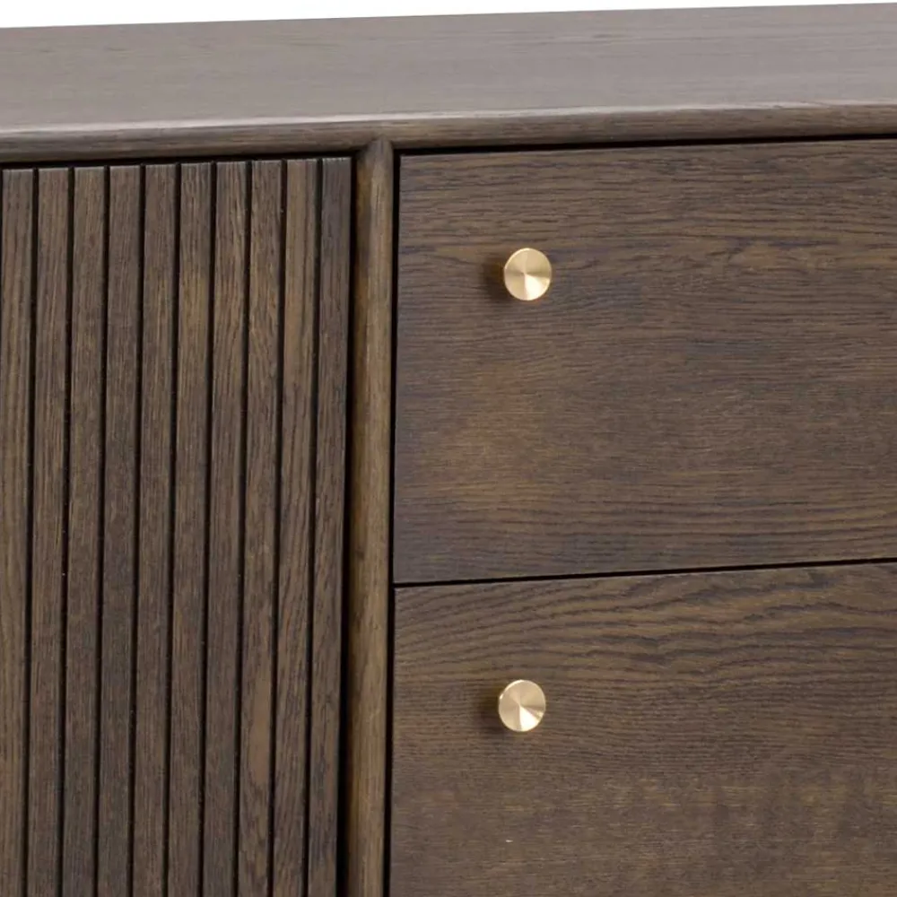 Wohnen 160x75x42 Retro Design Sideboard in Eiche dunkel - Cuzliav