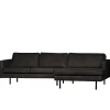 Wohnen Retro Möbel|Sofas*300x85x155 Retro Eckcouch in Schwarz - Avonita