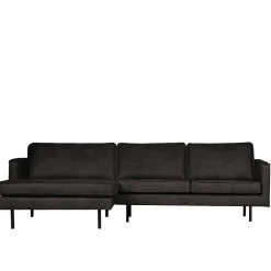 Wohnen Retro Möbel|Sofas*300x85x155 Retro Eckcouch in Schwarz - Avonita