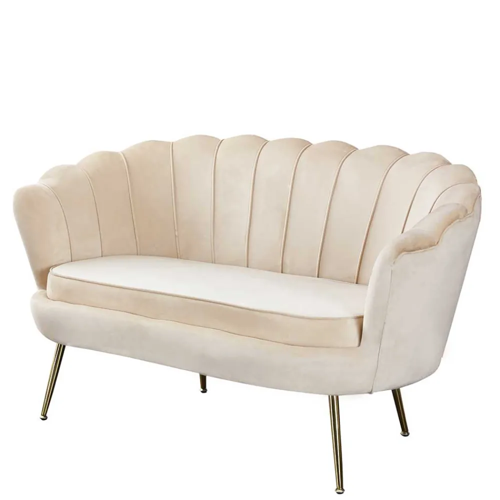 Wohnen Retro Möbel|Sofas*136x78x76 Retro Sofa im Muschel Design - Abboras