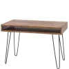 Wohnen 110x76x60 Retrodesign Schreibtisch aus Sheesham Holz - Seriacus