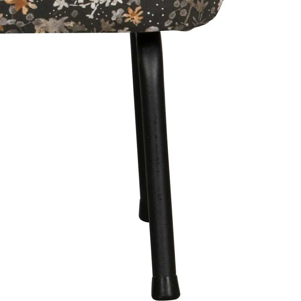 Wohnen 55x40x46 Retrohocker mit Samt Blumen Muster - Esdrega