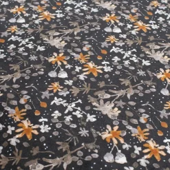 Wohnen 55x40x46 Retrohocker mit Samt Blumen Muster - Esdrega