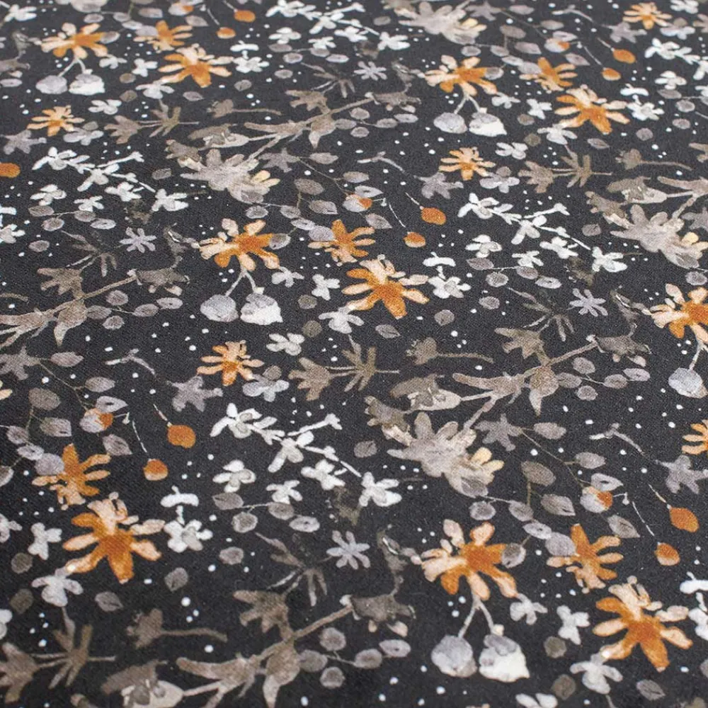 Wohnen 55x40x46 Retrohocker mit Samt Blumen Muster - Esdrega