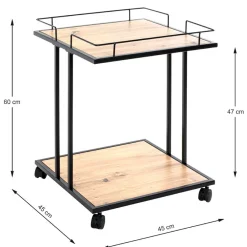 Wohnen Servierwagen|Teewagen*45x60x45 Rollbarer Beistelltisch quadratisch - Jonida