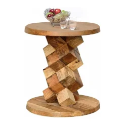 Wohnen Designermöbel*40x45x40 runder Designtisch aus Massivholz - Sanyra