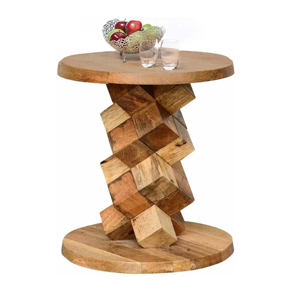 Wohnen Designermöbel*40x45x40 runder Designtisch aus Massivholz - Sanyra