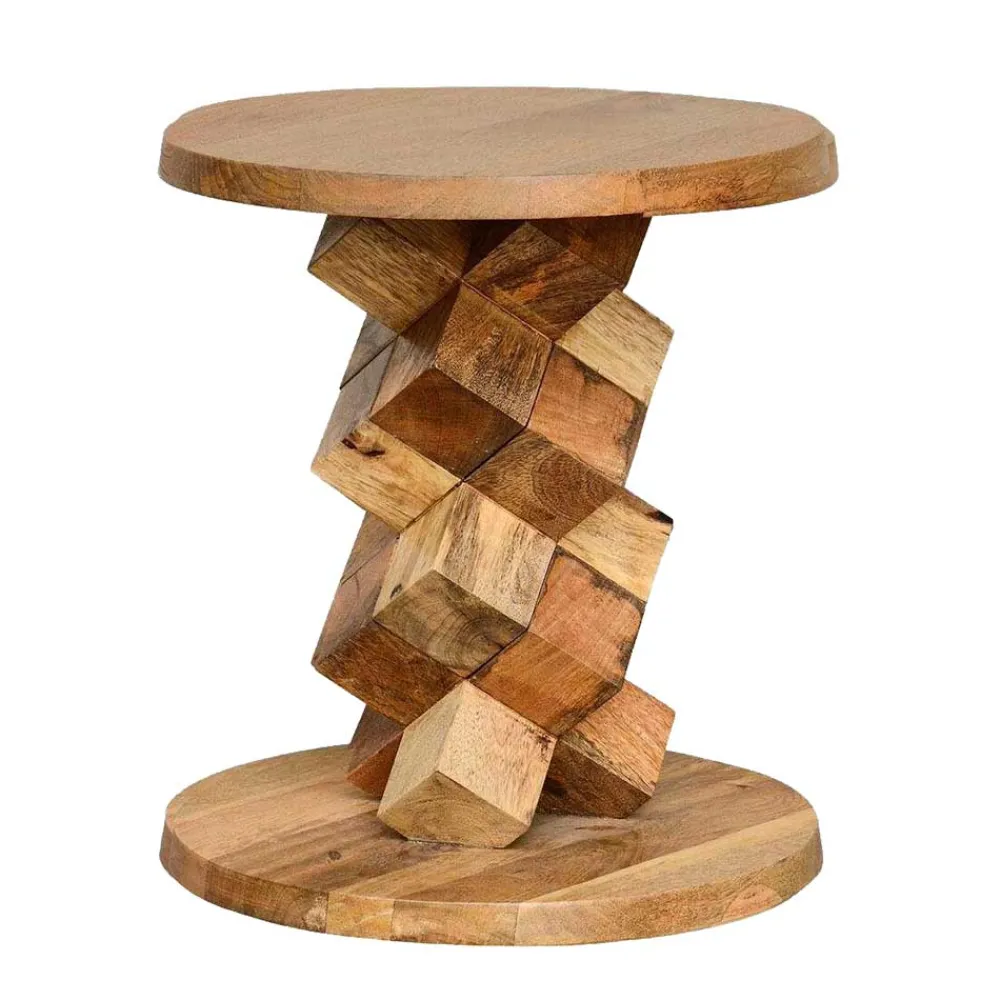 Wohnen Designermöbel*40x45x40 runder Designtisch aus Massivholz - Sanyra