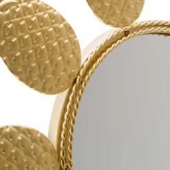 Wohnen Spiegel|Flurspiegel*50x50x2 Runder Spiegel mit Ananas Design Rahmen - Estebal