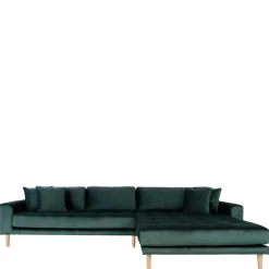 Wohnen 290x76x170 Samt Ecksofa im Skandi Design - Bonisa