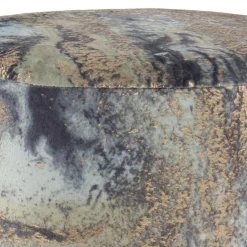 Wohnen 35x46x35 Samt Hocker mit Muster Hellblau - Crash