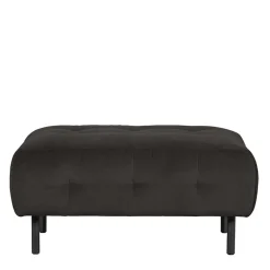Wohnen 90x45x90 Samt Sitzhocker in Graubraun - Centur
