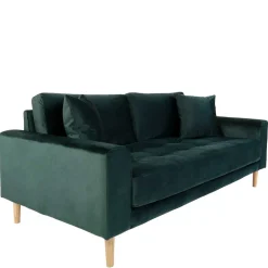 Wohnen Skandinavische Möbel|Sofas*180x76x93 Samt Wohnzimmercouch in Dunkelgrün - Secilia