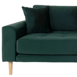 Wohnen Skandinavische Möbel|Sofas*180x76x93 Samt Wohnzimmercouch in Dunkelgrün - Secilia