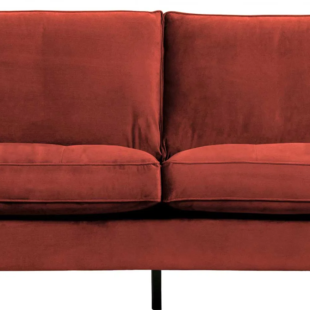 Wohnen 230x83x88 Samt Wohnzimmercouch in Kastanien Braun - Enzing