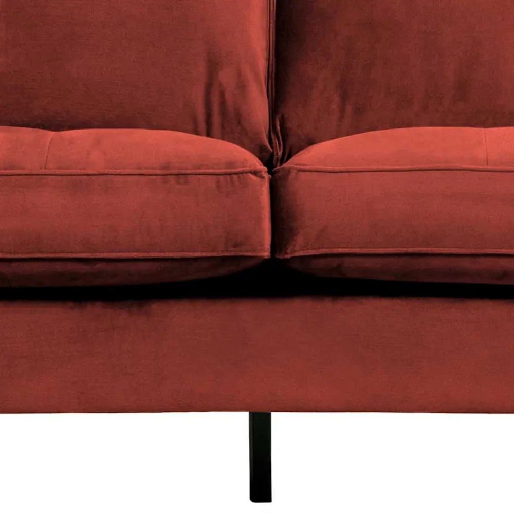 Wohnen 230x83x88 Samt Wohnzimmercouch in Kastanien Braun - Enzing