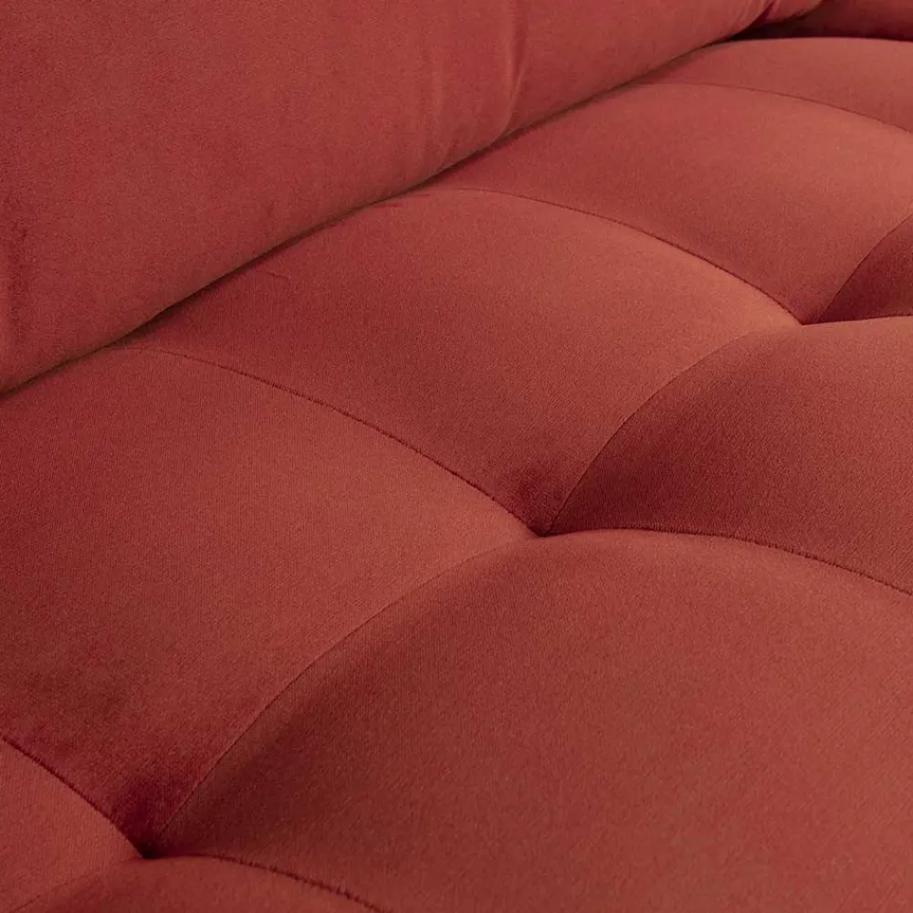 Wohnen 230x83x88 Samt Wohnzimmercouch in Kastanien Braun - Enzing