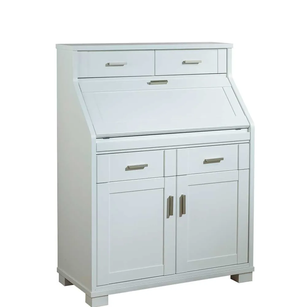 Wohnen 85x117x44 Scandi Chic Sekretär in Weiß - Pray