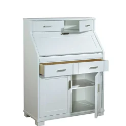 Wohnen 85x117x44 Scandi Chic Sekretär in Weiß - Pray