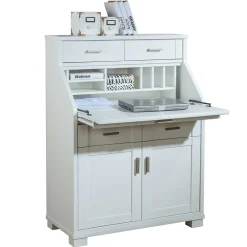 Wohnen 85x117x44 Scandi Chic Sekretär in Weiß - Pray