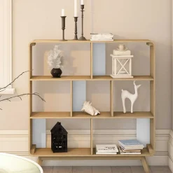 Wohnen Skandinavische Möbel|Wohnzimmer-Regale*122x126x29 Scandi Standregal in Natur - Jendren