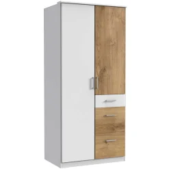 Wohnen Jugendzimmerschränke*91x199x58 Schlafzimmerschrank mit Metallgriffen - Calassina