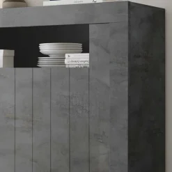 Wohnen 110x144x43 Schrank in Dunkelgrau Dekor - Zita