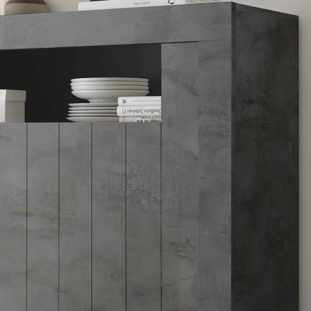 Wohnen 110x144x43 Schrank in Dunkelgrau Dekor - Zita