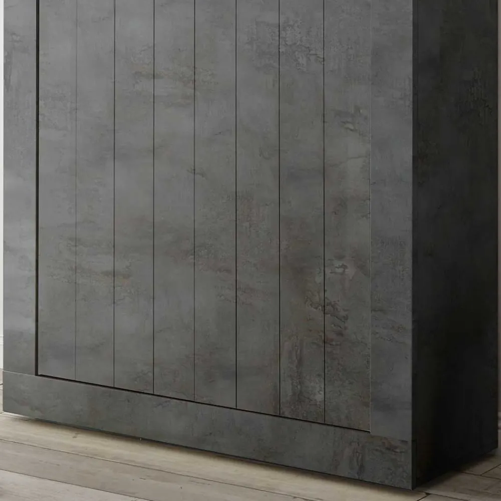 Wohnen 110x144x43 Schrank in Dunkelgrau Dekor - Zita