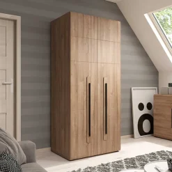 Wohnen Jugendzimmerschränke*90x204x60 Schrank in Eiche Holzoptik - Aberdeen