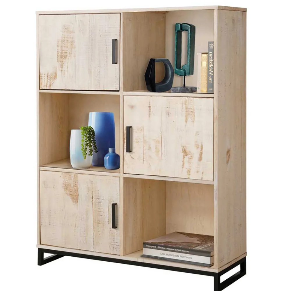 Wohnen 110x140x39 Schrank mit 3 Türen & 3 Fächern - Pseino
