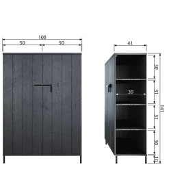 Wohnen 100x141x42 Schrank mit Doppeltür - Ambriosso