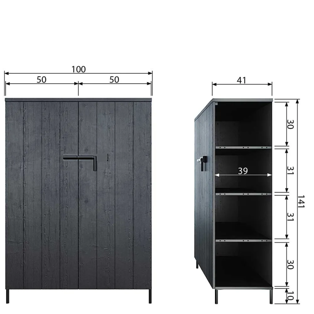 Wohnen 100x141x42 Schrank mit Doppeltür - Ambriosso
