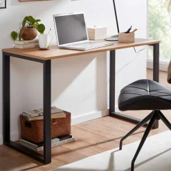 Wohnen Bürotische*120x76x60 Schreibtisch in Eiche & Schwarz - Tiorondo