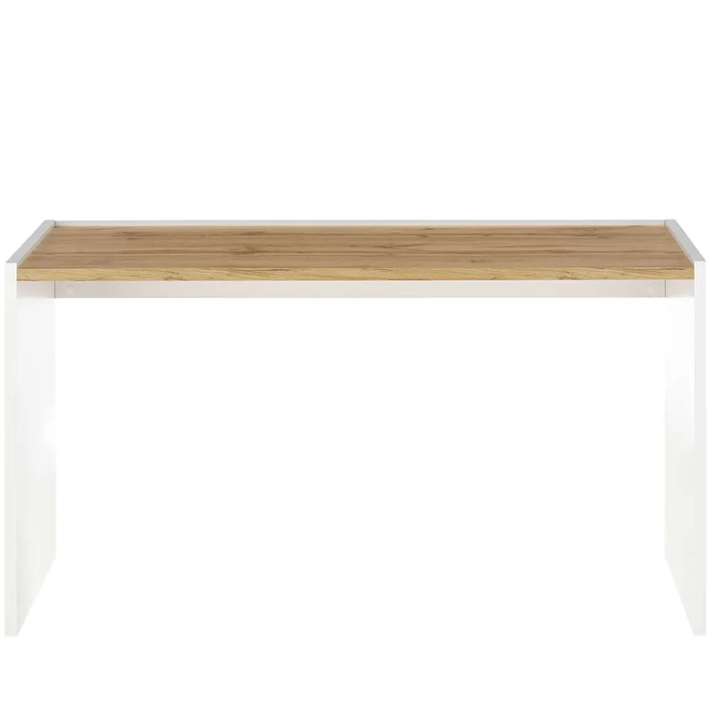 Wohnen 143x77x63 Schreibtisch in Wildeiche NB & Weiß - Nonessia